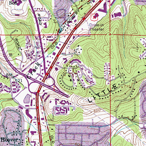 Topographic Map of Montreat, AL
