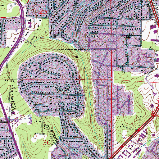 Topographic Map of Mountain Woods Park, AL