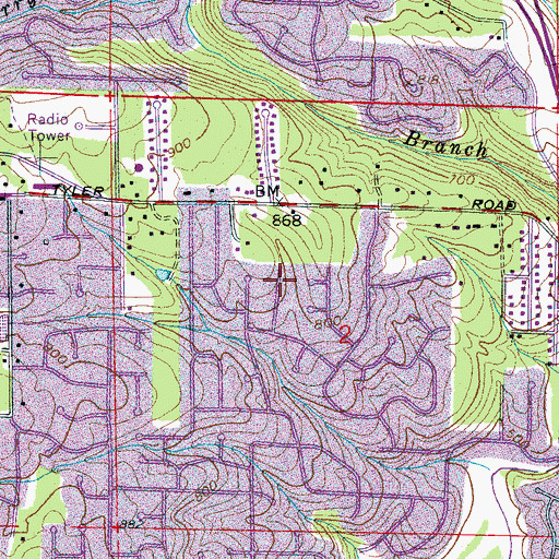 Topographic Map of Plantation Point, AL