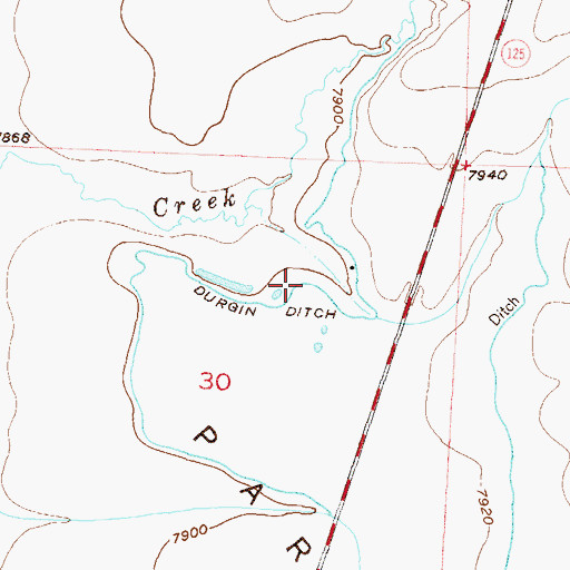Topographic Map of Durgin Ditch, CO