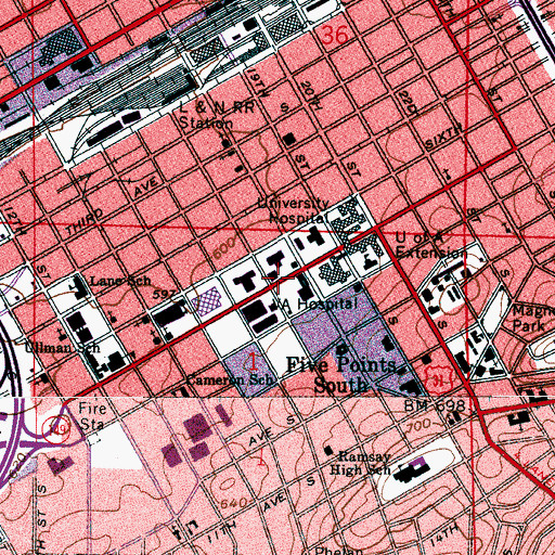 Topographic Map of Smolian Psychiatric Clinic, AL