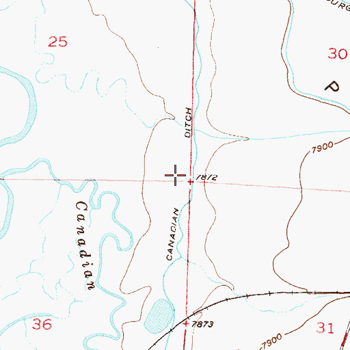 Topographic Map of Canadian Ditch, CO