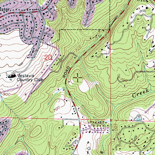 Topographic Map of Surrey Hill, AL