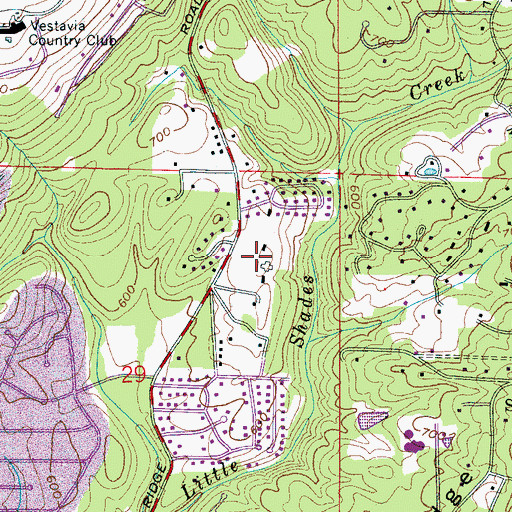 Topographic Map of Tangle Creek, AL