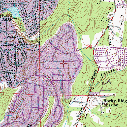 Topographic Map of Tanglewood, AL