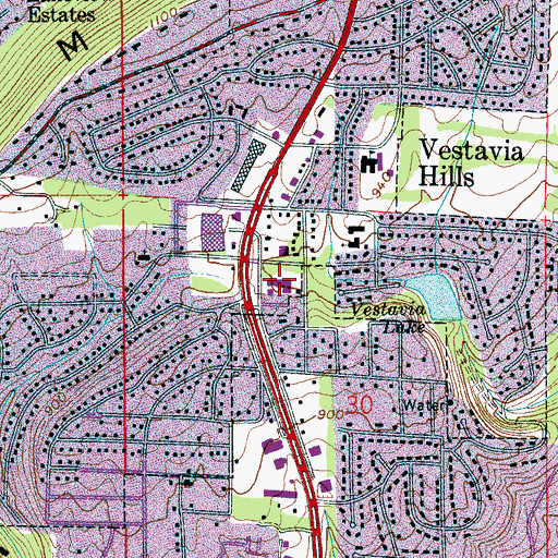 Topographic Map of Todds Mall Shopping Center, AL
