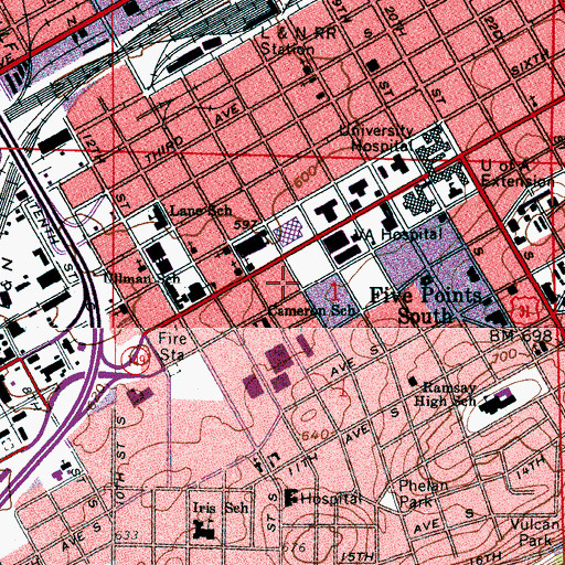 Topographic Map of University Center, AL