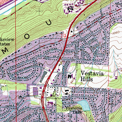 Topographic Map of Vestavia Hills Fire Department Station 1, AL