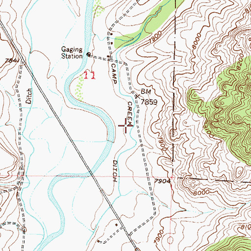 Topographic Map of Camp Creek Ditch, CO
