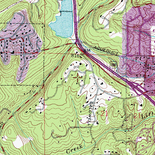 Topographic Map of Abington Green, AL