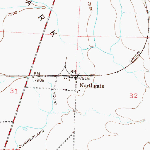 Topographic Map of Northgate, CO