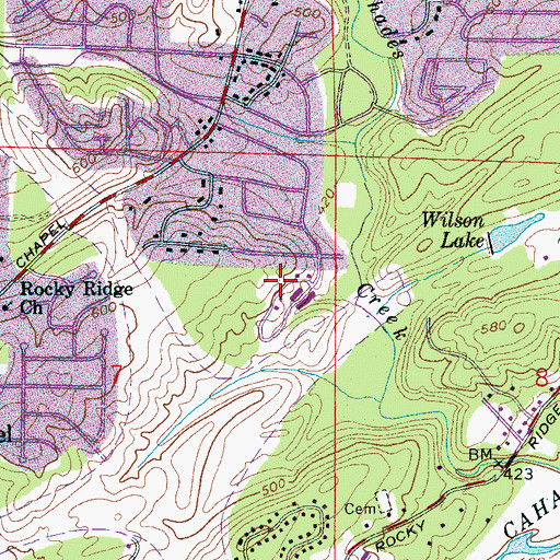 Topographic Map of Cedar Crest, AL