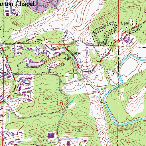 Topographic Map of Huntington Park, AL
