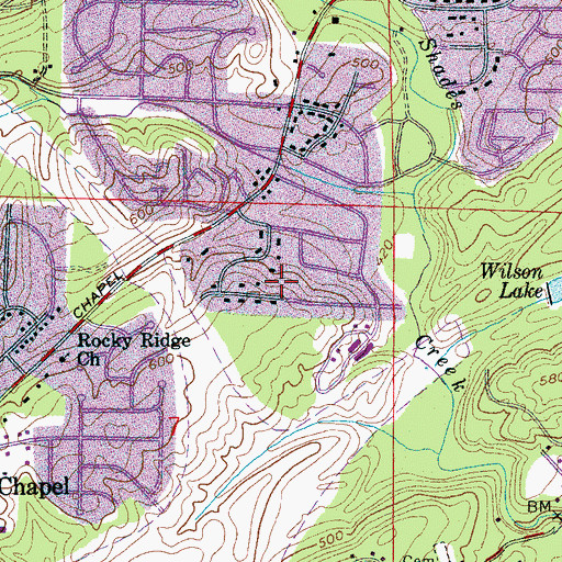 Topographic Map of Ridgecrest, AL