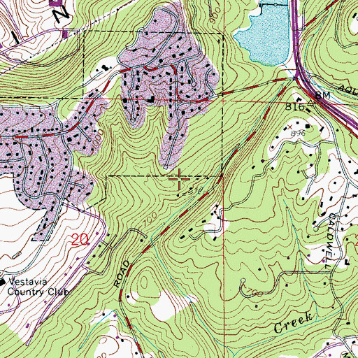 Topographic Map of Rocky Bridge, AL