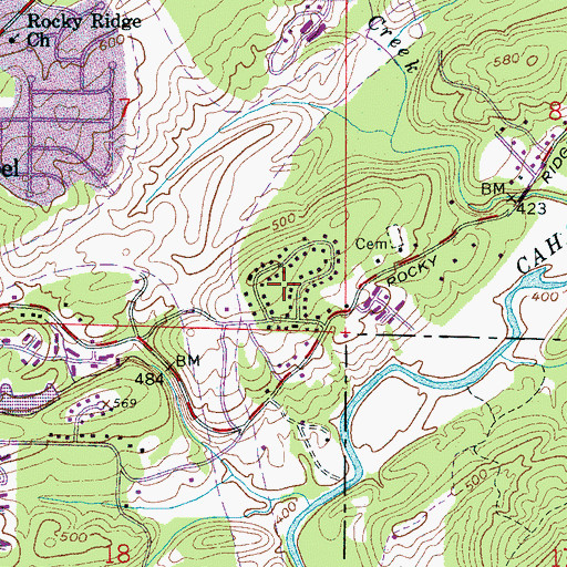 Topographic Map of Sky Ranch, AL