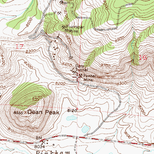 Topographic Map of Penber Mine, CO