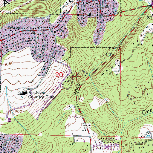 Topographic Map of Twin Bridge, AL