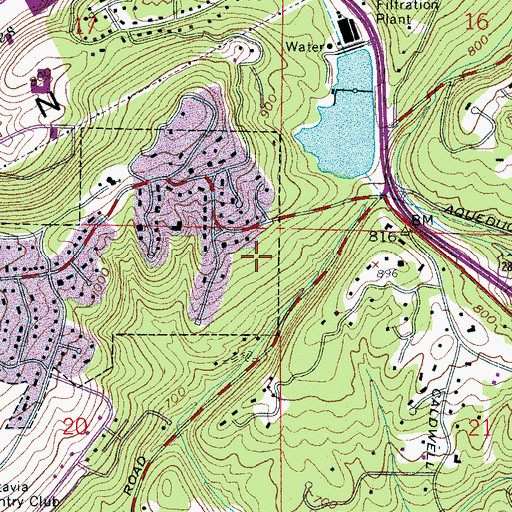 Topographic Map of Watkins Glen, AL
