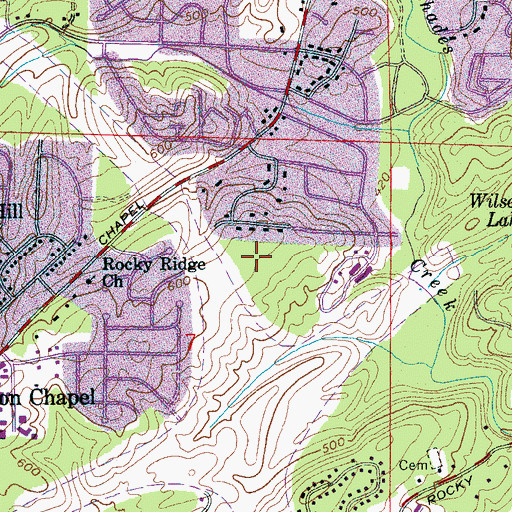 Topographic Map of Williamsburg, AL