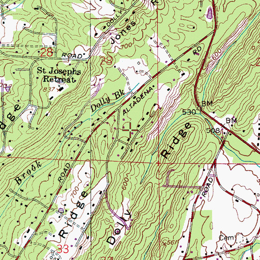 Topographic Map of Altadena Ridge Estates, AL