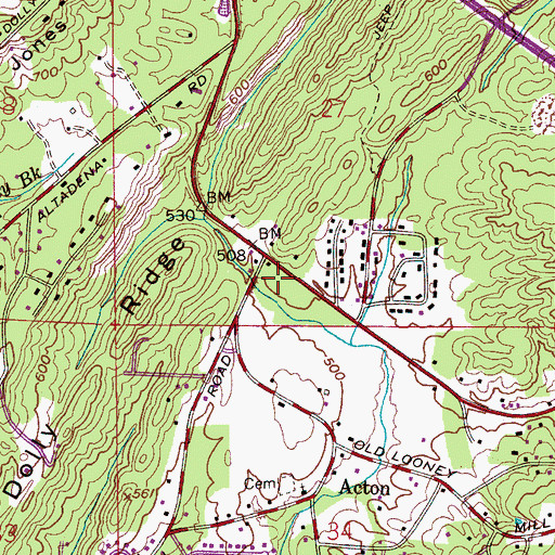 Topographic Map of Altadena Square Shopping Center, AL