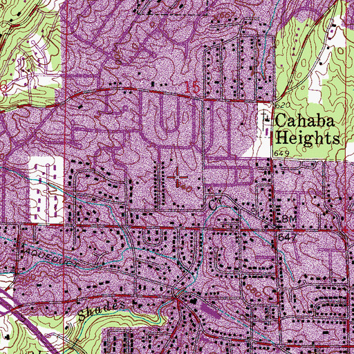 Topographic Map of Asbury Park, AL