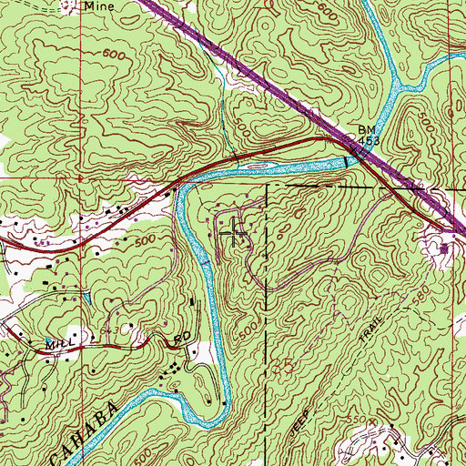 Topographic Map of Cahaba Cliffs, AL