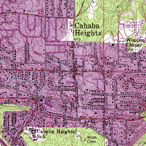 Topographic Map of Market Square Shopping Center, AL