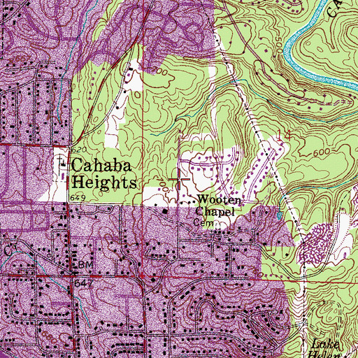 Topographic Map of Overton Manor, AL