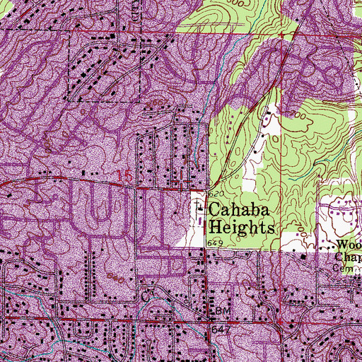 Topographic Map of Overton Village Shopping Center, AL