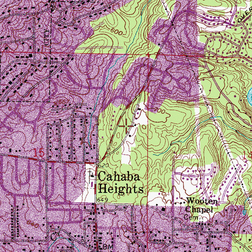 Topographic Map of Wellington Park, AL