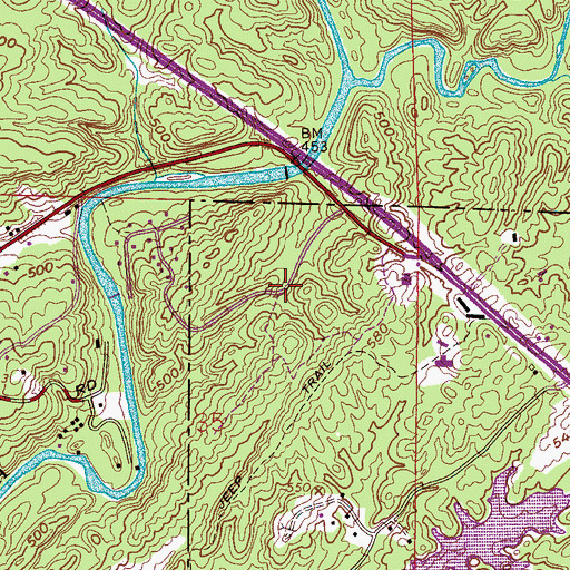 Topographic Map of Cahaba Commons, AL