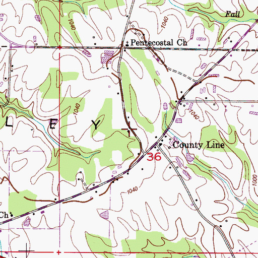 Topographic Map of County Line School (historical), AL