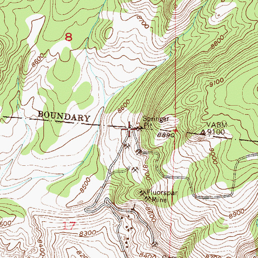 Topographic Map of Springer Pit, CO