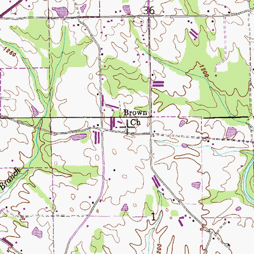 Topographic Map of Brown School (historical), AL