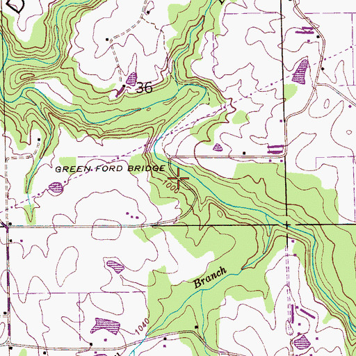 Topographic Map of Green Ford, AL
