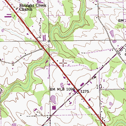 Topographic Map of Happy Hill Church (historical), AL