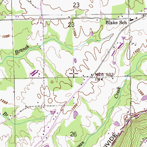 Topographic Map of Goza Church (historical), AL