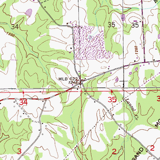 Topographic Map of Maynard, AL