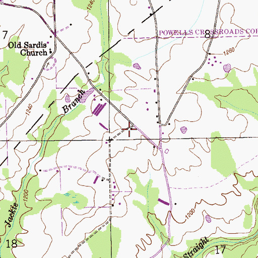 Topographic Map of Tomlin School (historical), AL