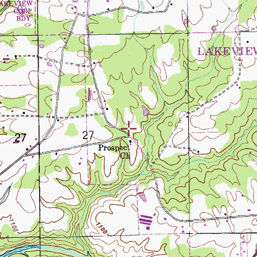 Topographic Map of Traylor School (historical), AL
