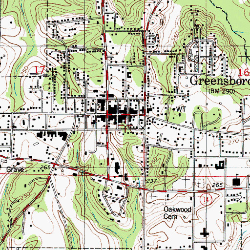 Topographic Map of French House, AL