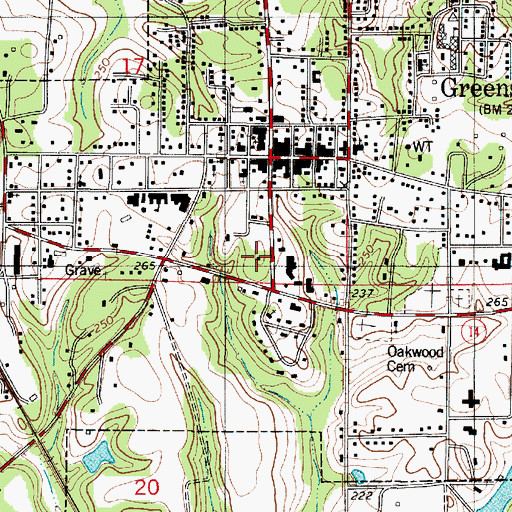 Topographic Map of Glencairn, AL