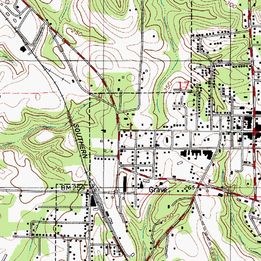 Topographic Map of Greenwood, AL