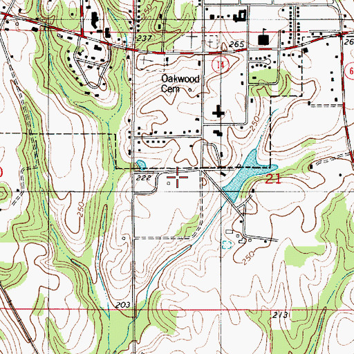 Topographic Map of Lions Park, AL