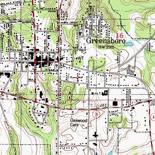 Topographic Map of Magnolia Hall, AL