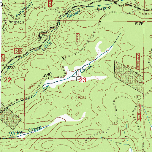 Topographic Map of Medicine Bow Mountains, WY