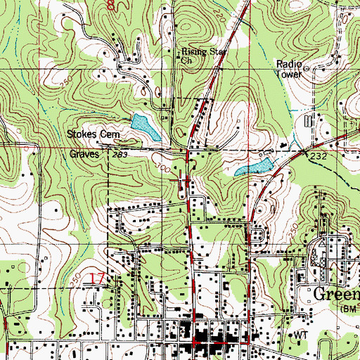 Topographic Map of Multi Flora, AL