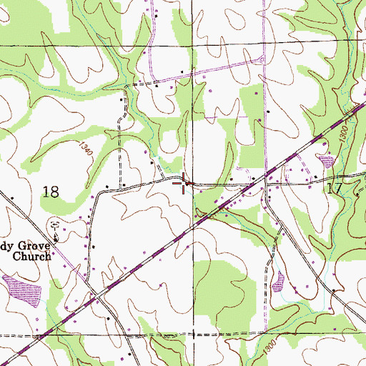 Topographic Map of Carter Chapel (historical), AL